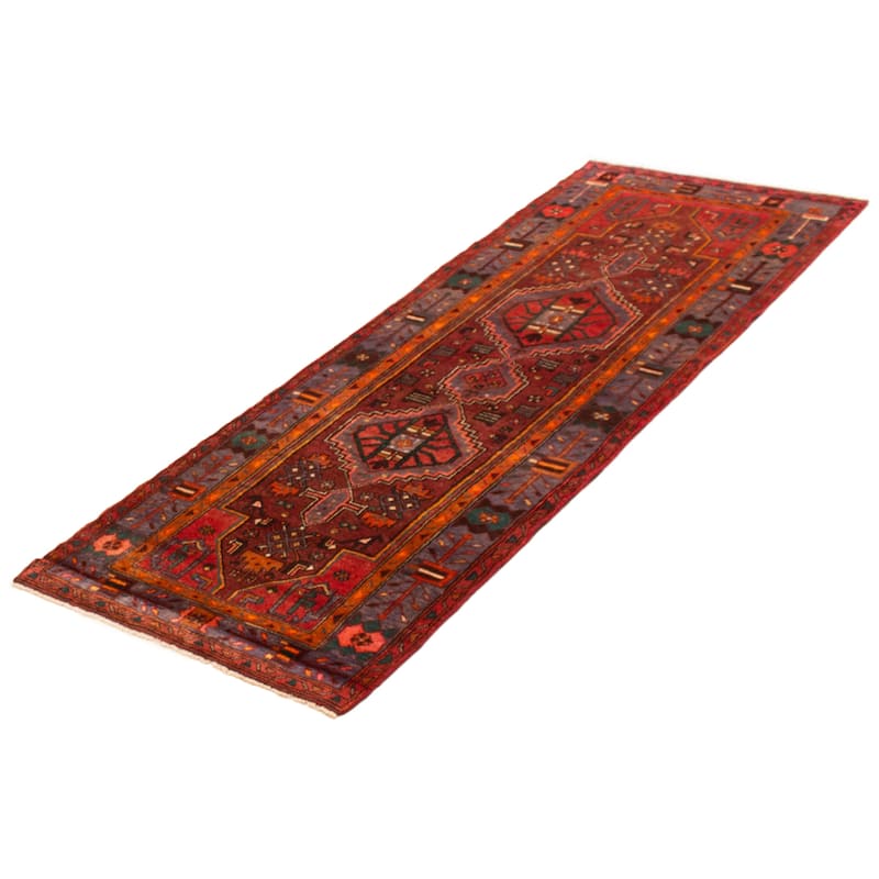 ECARPETGALLERY Hand-knotted Andelz Dark Red Wool Rug - 3'7 x 9'9