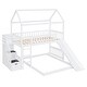 preview thumbnail 7 of 38, Friendly Design Twin Over Twin Bunk Bed with Two Drawers and Slide, House Bed with Slide