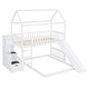 preview thumbnail 7 of 38, Friendly Design Twin over Twin Bunk Bed with Two Drawers and Slide, House Bed with Slide