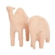 preview thumbnail 2 of 5, Pink Ceramic Modern Farmhouse Sculpture Set of 2 - 10 x 4 x 10 and 9 x 4 x 8