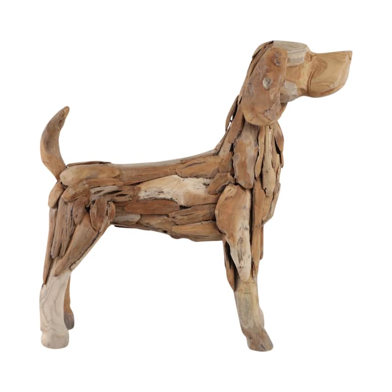 Driftwood Hound Beagle Dog Sculpture Decorative Art - 28" Brown - 28" x 8" x 23" - 28" x 8" x 23" - Brown
