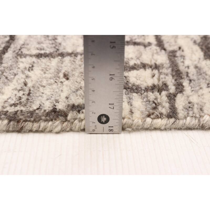 ECARPETGALLERY Hand-knotted Tangier Grey Wool Rug - 5'6 x 7'6