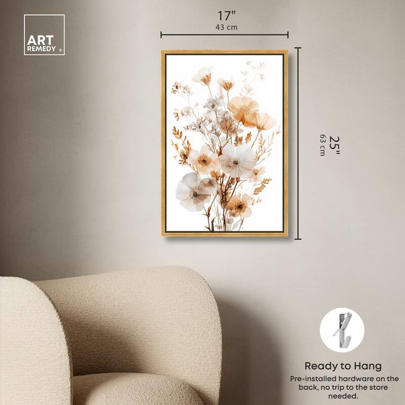 Parchment Petals Canvas by Art Remedy