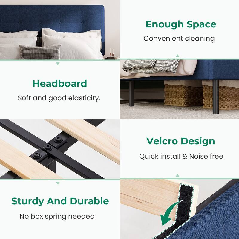 Modern Wooden Bed Frame With Headboard