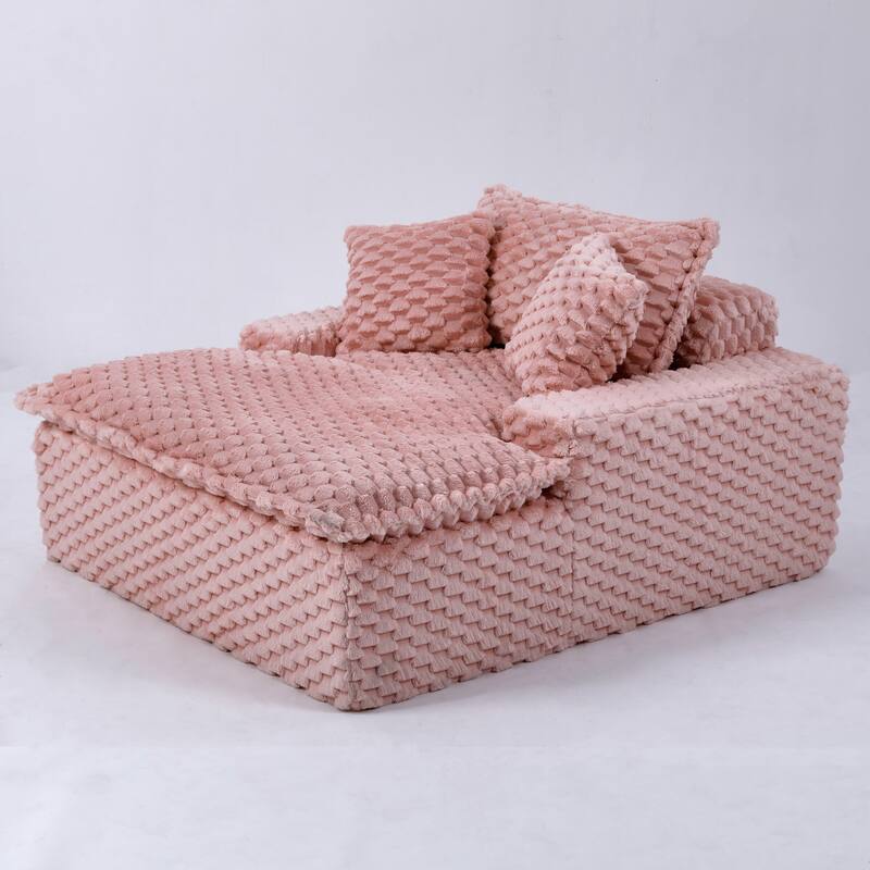 51-inch Pink Corduroy Sofa for Multiple Scenarios