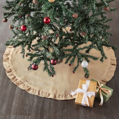 Greetings Jute Burlap Tan Tree Skirt 36 - 36 in