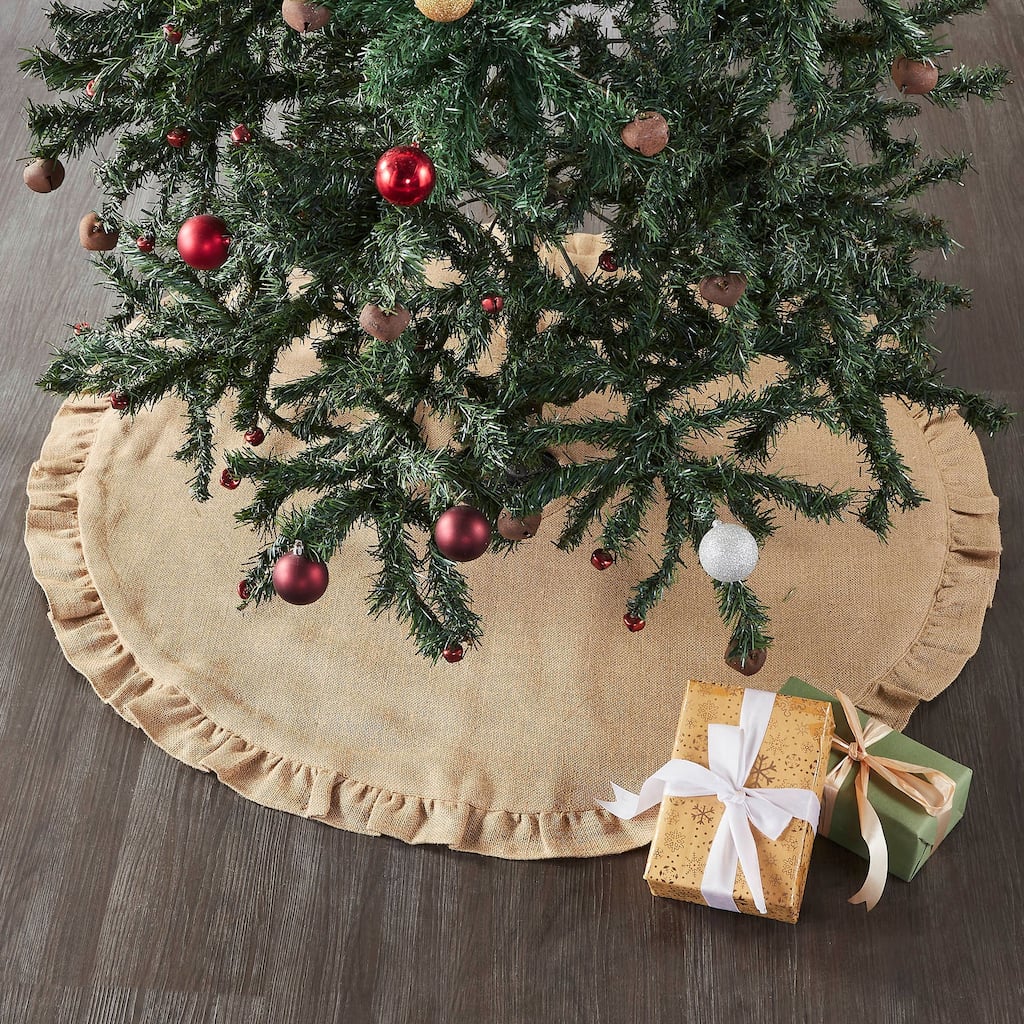 Greetings Jute Burlap Tan Tree Skirt 36 - 36 in