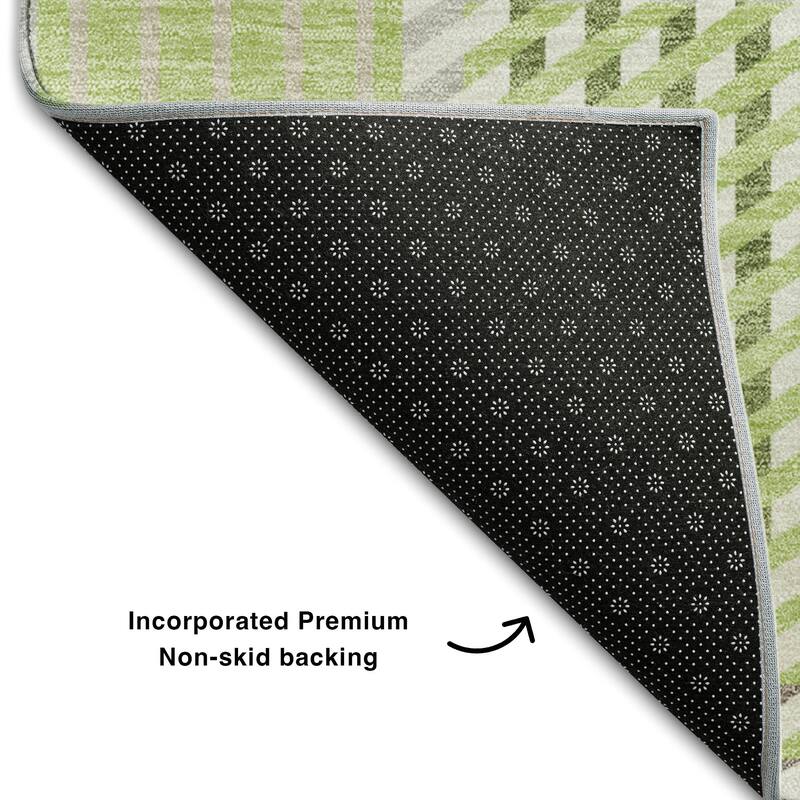 Premium Washable Super Soft Modern Plaid Mayfield Rug