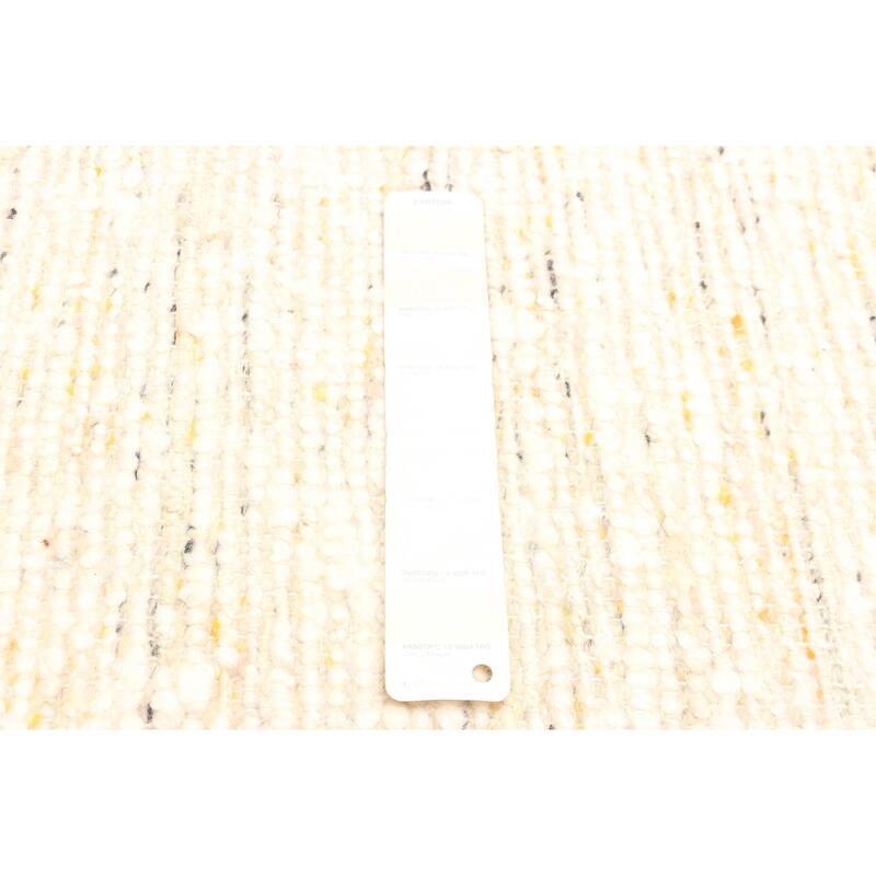 ECARPETGALLERY Braid weave Sienna Beige, Cream Wool Rug - 4'11 x 7'9