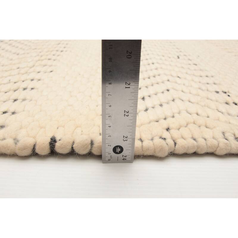 ECARPETGALLERY Braid weave Sienna Cream Wool Rug - 5'1 x 7'6