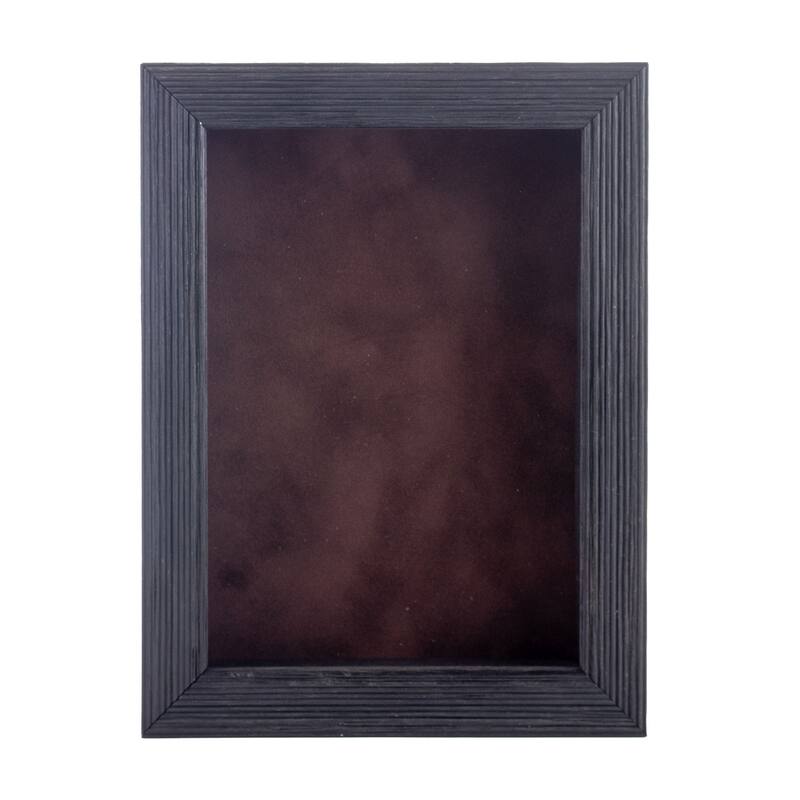 16x24 Shadow Box Frame Barnwood Black Wood | 1" Usable Display Depth | Includes a Brown Suede Acid-Free Backing Board