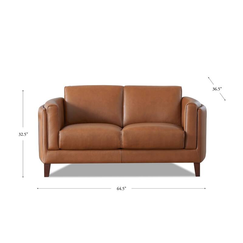 Hydeline Maui Top Grain Leather Sofa and Chair Set With Feather, Memory Foam and Springs