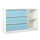 preview thumbnail 8 of 14, Ameriwood Home Mya Park Wide Dresser with 3 Fabric Bins White/Blue Bins