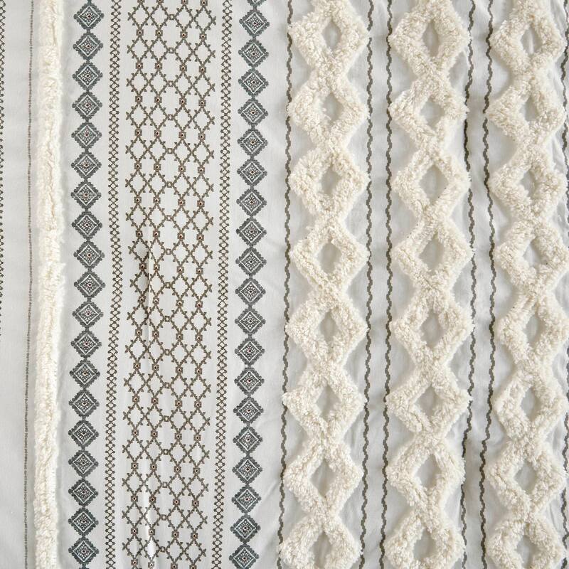 GDF Studio - Imani Cotton Printed Comforter Set with Chenille Detailing
