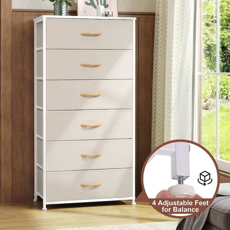 6 Drawers Vertical Dresser Storage Tower Cabinet Organizer Unit for Bedroom