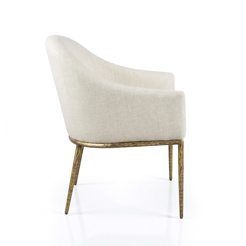Furniture of America Zefini Modern Hammered Metal Padded Arm Chair
