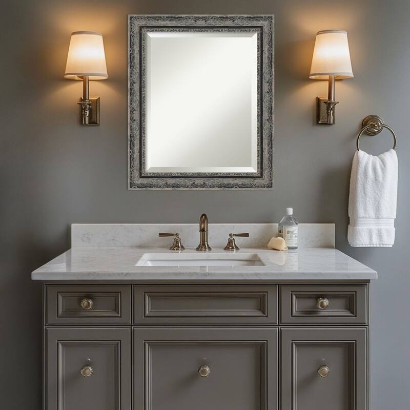 Filigree Beveled Framed Bathroom Vanity Wall Mirror
