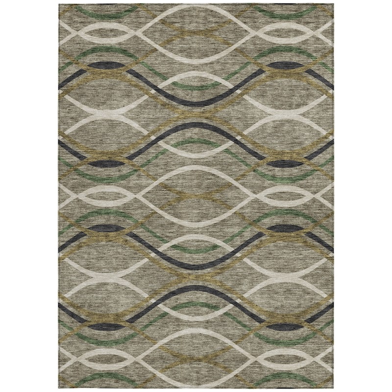 HomeRoots Abstract Transitional Rectangle Outdoor Rug