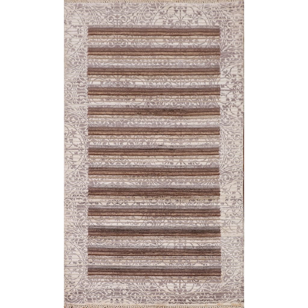 Abstract / Modern Accent Rug Hand-Knotted Wool Carpet - 2'8"x 4'10"