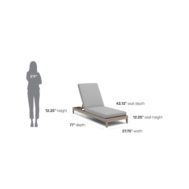 Homestyles Sustain Brown Wood Outdoor Chaise Lounge - 28" x 77" x 12"