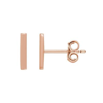 Curata 14k Rose Gold Bar Earrings