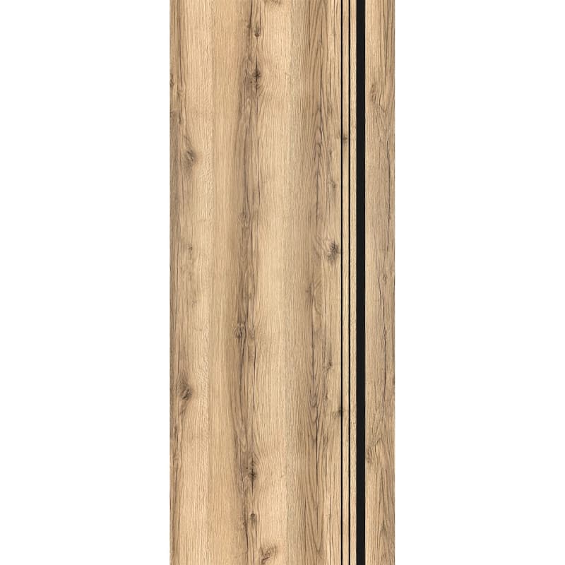 Slab Barn Door Panel 18 x 80 Planum 0011 Oak with Sturdy Finished - Brown - 36" x 84"