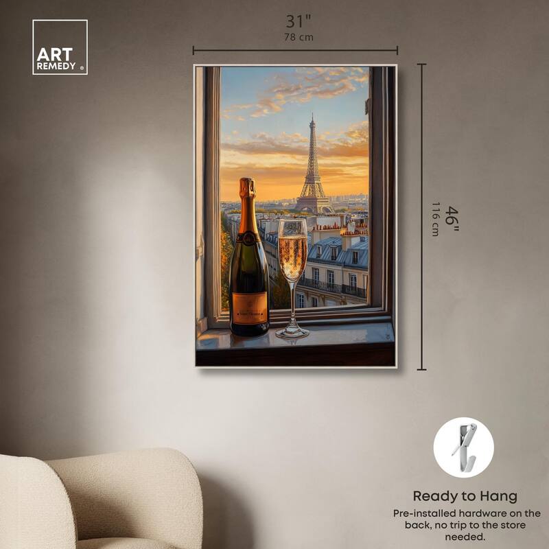 Classy Drink in Paris Canvas by Art Remedy