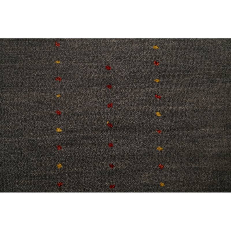 Grey Tribal Gabbeh Oriental Area Rug Handmade Wool Carpet - 6'7"x 9'9"