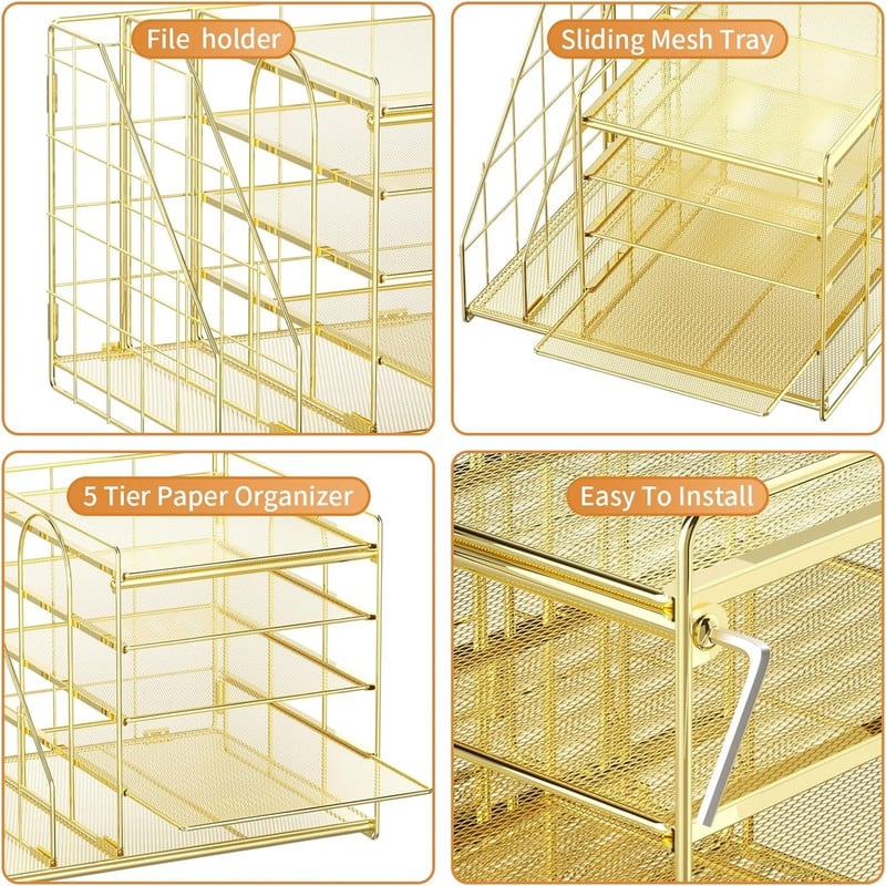 Desk Organizer - 13.5"D x 2.95"W x 14.5"H