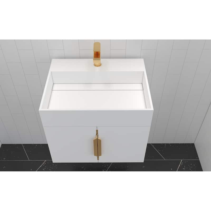 Amazon 24" Wall Mounted Bathroom Vanity Set w/ White Top
