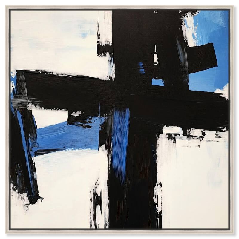 Blue Streak II Canvas by Art Remedy - Silver - 24" x 24"