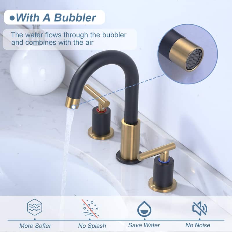 WOWOW Widespread 8 in.Double Handle Bathroom Faucet