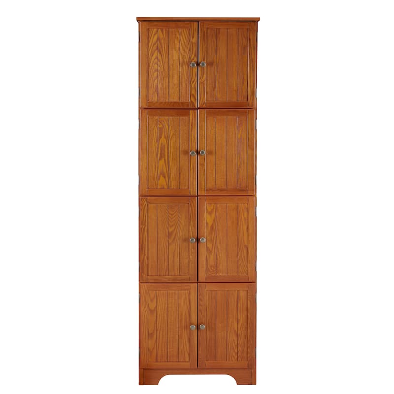 72.4" Tall Storage Cabinet with 8 Doors and 4 Shelves for Stylish and Organized Living Room or Kitchen Use