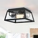 preview thumbnail 12 of 21, 2-Light Black Outdoor Farmhouse Flush Mount Ceiling Light