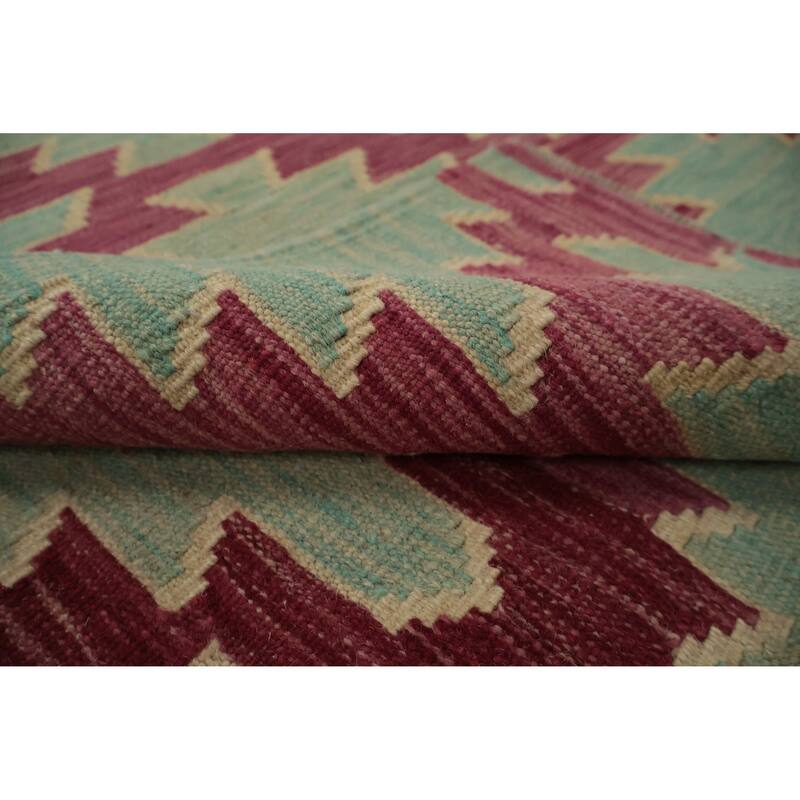 Hand Woven Oriental 100% Wool Carpet Southwestern All-Over Multi-Colored Kilim Area Rug - 8' 1'' X 5' 9''