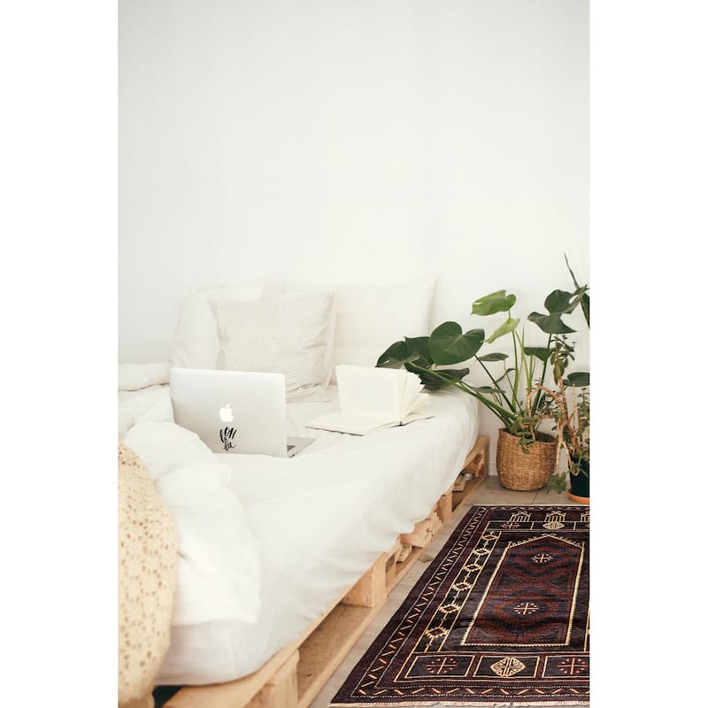 ECARPETGALLERY Hand-knotted Teimani Dark Brown Wool Rug - 2'11 x 4'8