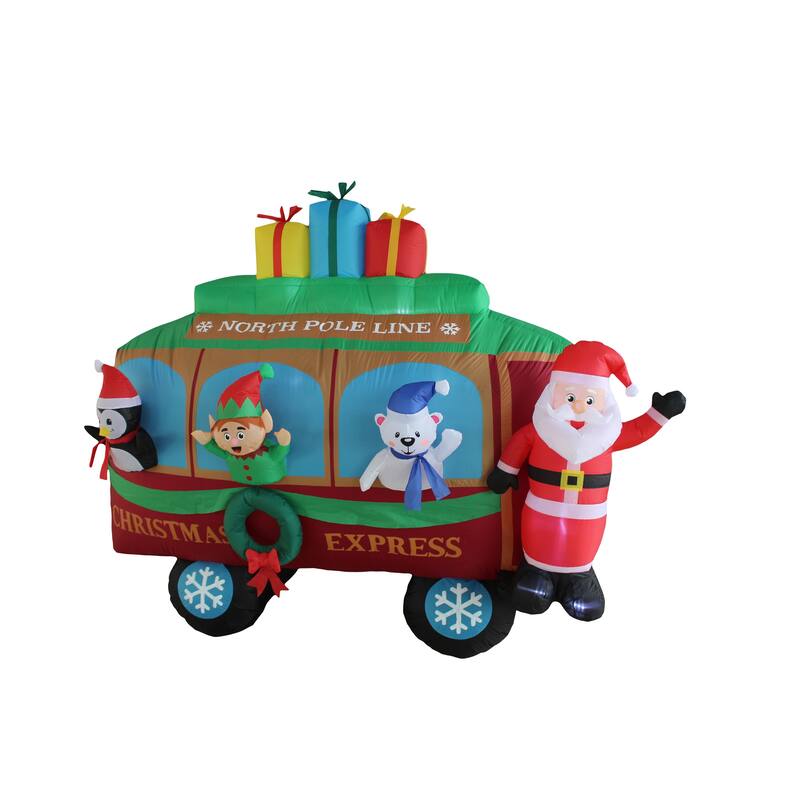 A Holiday Company 8ft Wide Christmas Caboose, 6 ft Tall, Multi