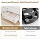 preview thumbnail 20 of 26, Modern Wood Dresser with Golden Ring Handles, Antique White Storage Organizer for Living Room Entryway