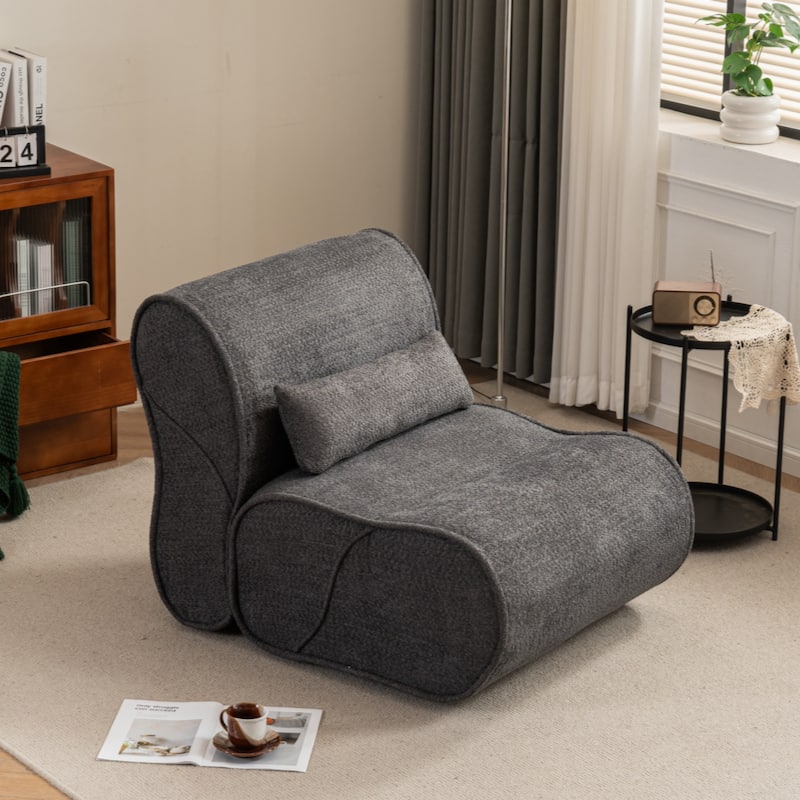 Soft Pellet Velvet Recliner - Comfortable Lounge Chair with Waist Pack Padding, Modern Design