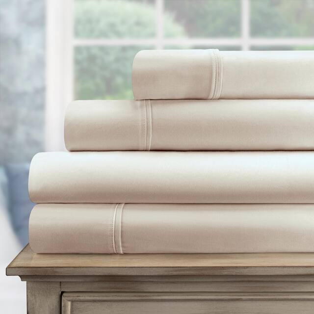 Miranda Haus 700 Thread Count Egyptian Cotton Solid Deep Pocket Sheet Set