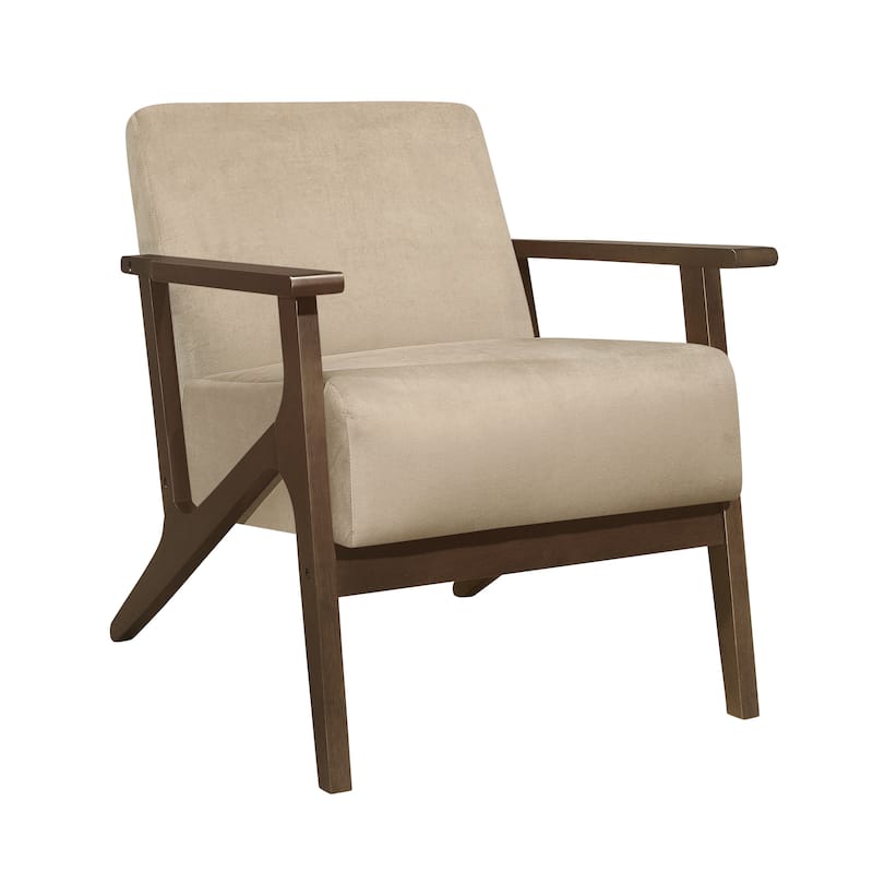 Ocala Velvet Upholstered Accent Chair - Light Brown