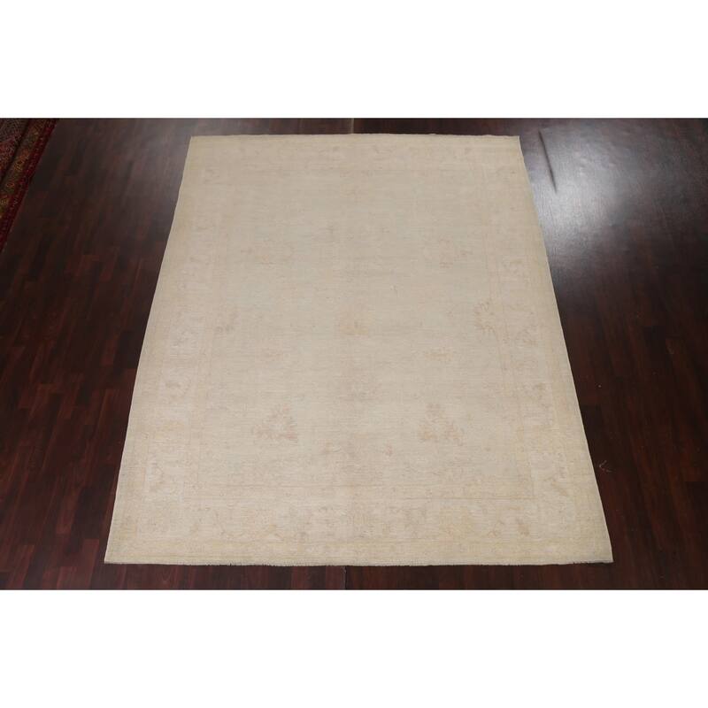 Vegetable Dye Muted Oushak Oriental Area Rug Wool Hand-knotted Carpet - 8'5" x 10'6"