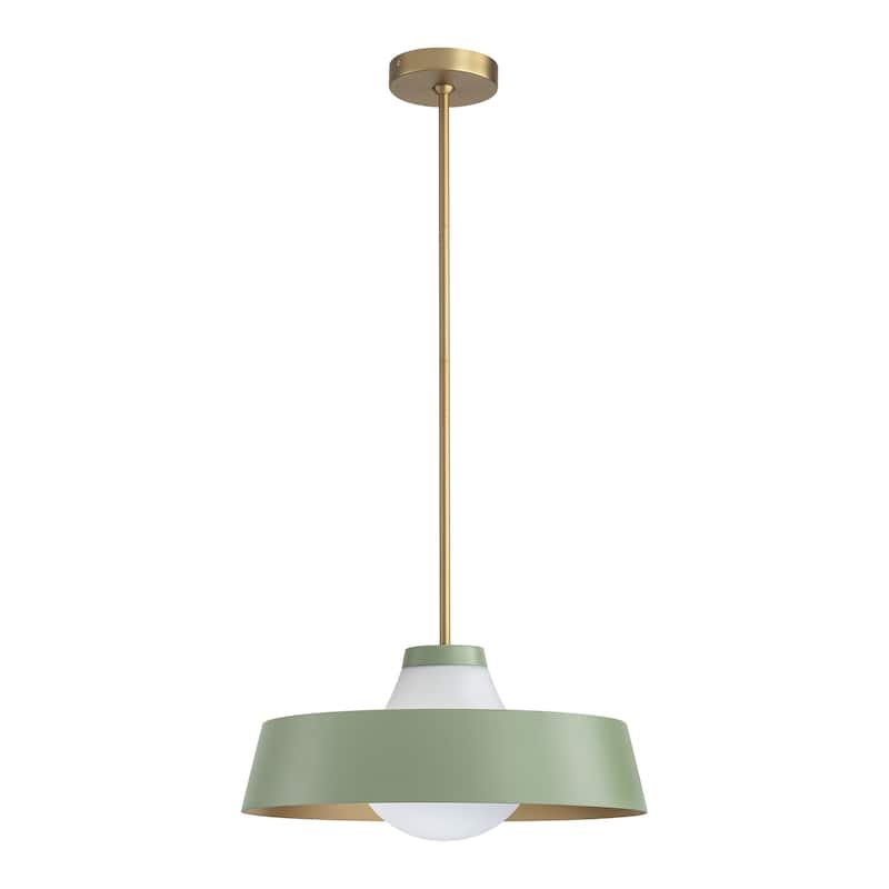 1-Light Modern Brushed Gold Dome Frosted Opal Glass Globe Bubble Pendant Light For Kitchen Island