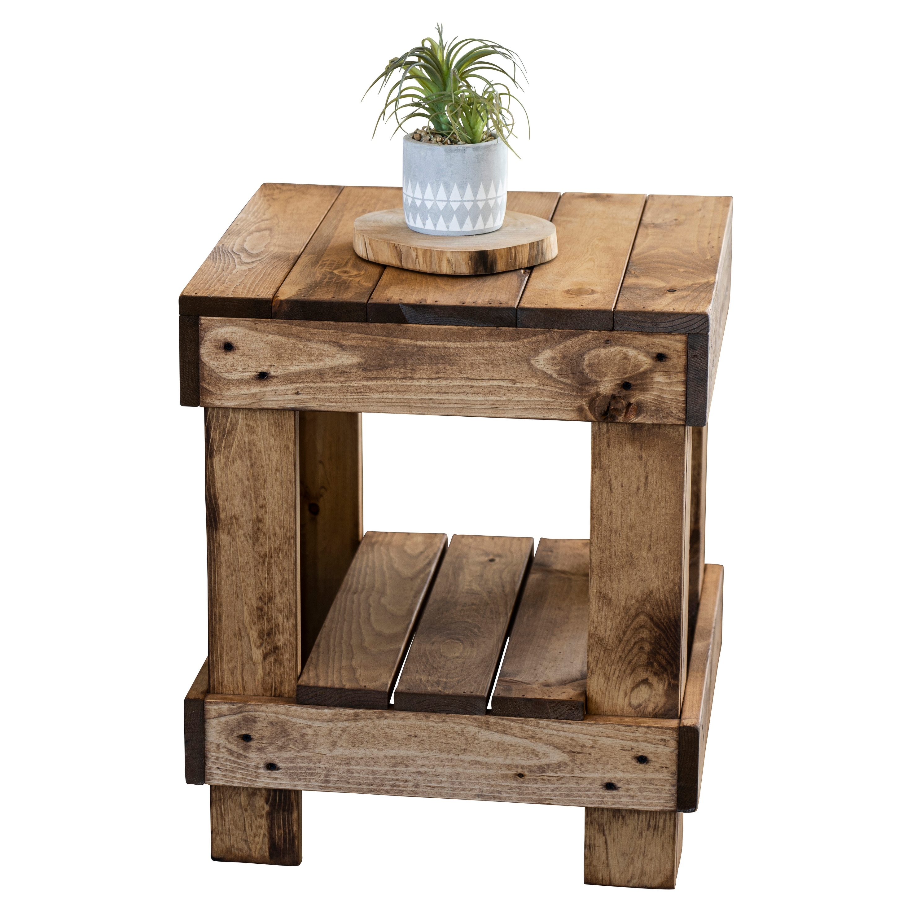 Landmark pine shop wood end table