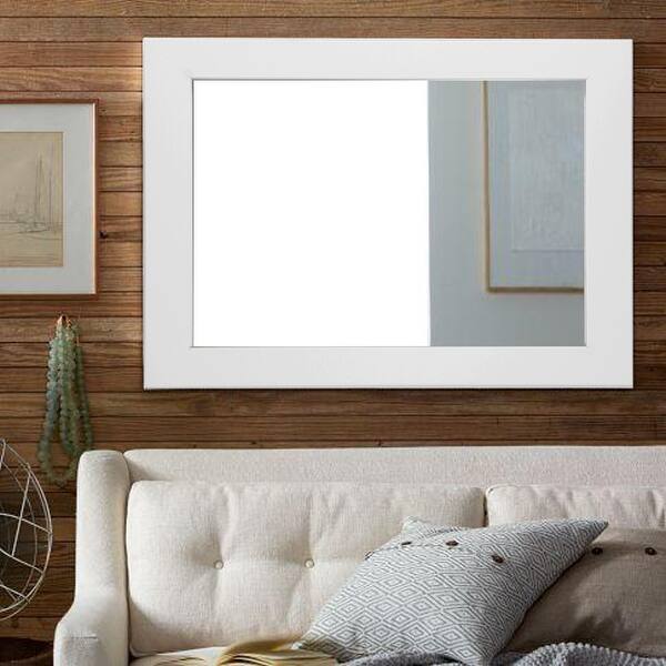 Shop Brandtworks White Over Sofa Decor Framed Wall Mirror 32 X 38