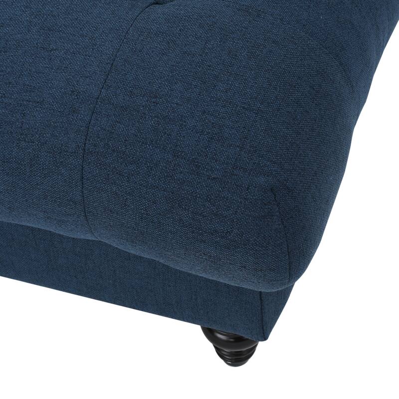 Bordeaux Vapor Fabric Tufted Ottoman by Christopher Knight Home