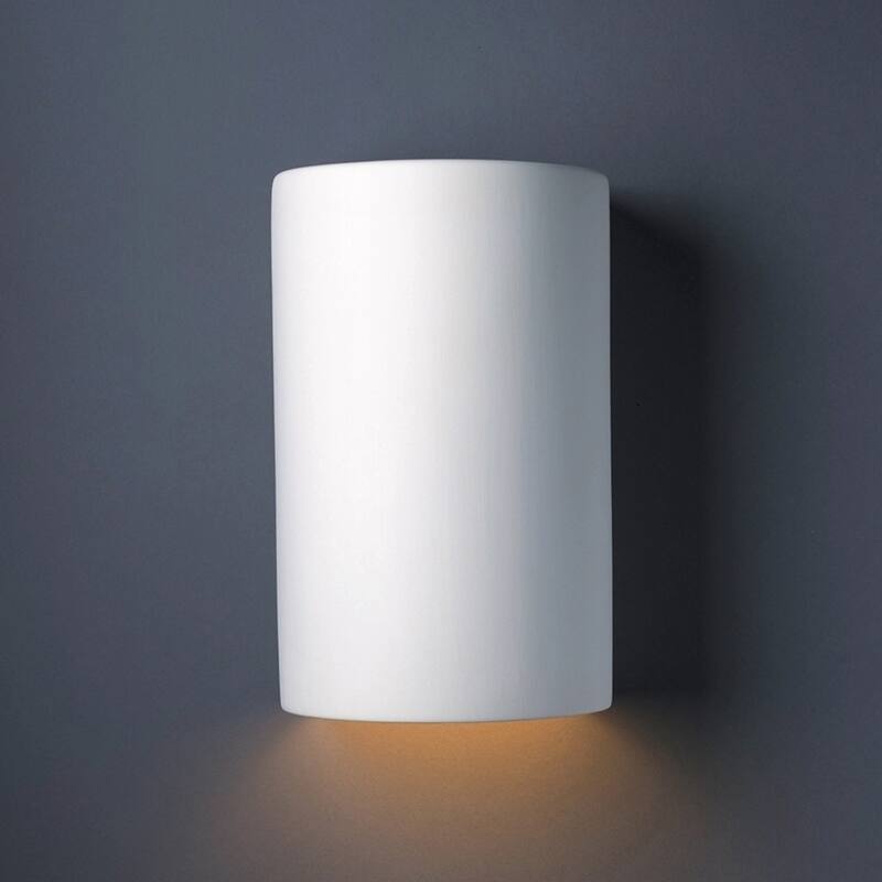 Justice Design Ambiance - Large Cylinder Wall Sconce - Closed Top - Replaceable Bulb