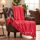 preview thumbnail 114 of 131, Chanasya Textured Knit Throw Blanket With Tassels 50 x 65 Inches - Azalea