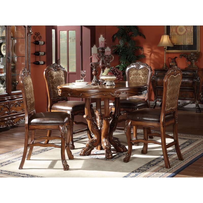 Anastasia Cherry Oak Counter Height Table with Single Pedestal