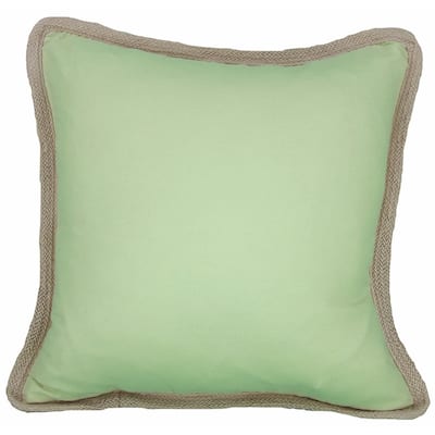 20"x20" Green Linen Blend Zippered Pillow
